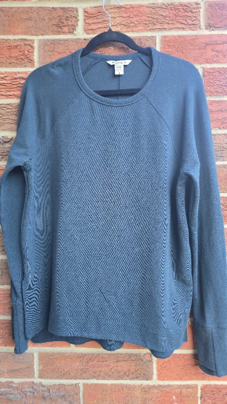 Athleta Women's Blue Crew Neck Pullover Sweatshirt Raglan Long Sleeve S